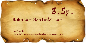 Bakator Szalvátor névjegykártya